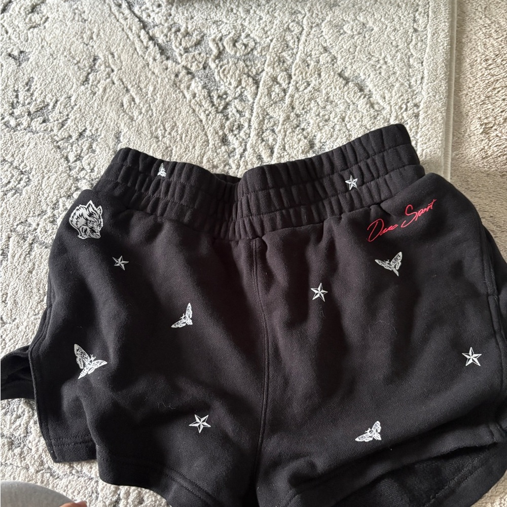 Darc Sport Black Athletic Shorts with White Accents